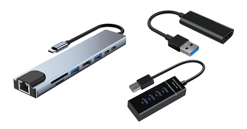 Avoir deux écrans : Image, photo adapteurs USB, multi-usages.