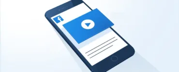 Facebook vidéo qualité : image, photo d'un smartphone avec le logo de Facebook avec un symbole montrant la vidéo HD.