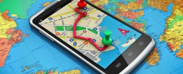 GPS : image, photo d'un smartphone avec GPS ouvert.
