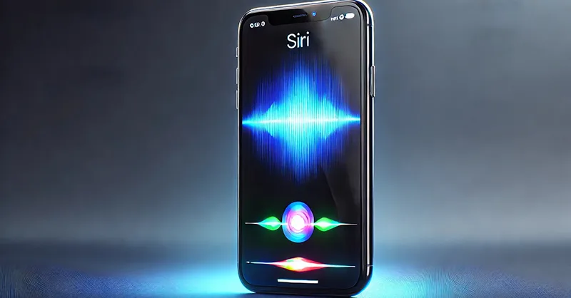 Image, photo d'un smartphone allumé avec l'assistant vocal Siri fonctionnel.