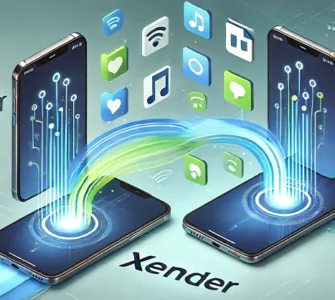 Xender : image, photo représentant des appareils faisant des transferts.