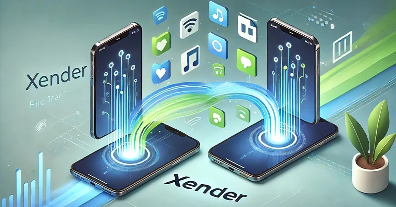 Xender : image, photo représentant des appareils faisant des transferts.