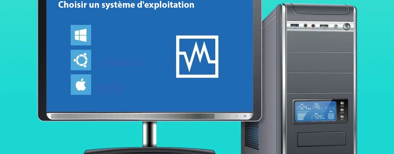 Double démarrage pc : image, photo d'un ordinateur de bureau ouvert avec le choix de système Windows, Ubuntu, MacOs