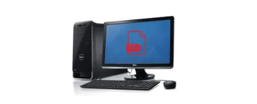 Lecteur PDF : image, photo d'un ordinateur ouvert avec un logo représentant un PDF.