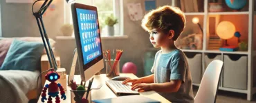 Logiciel de contrôle parental : image, photo d'assis devant un ordinateur dans une chambre.