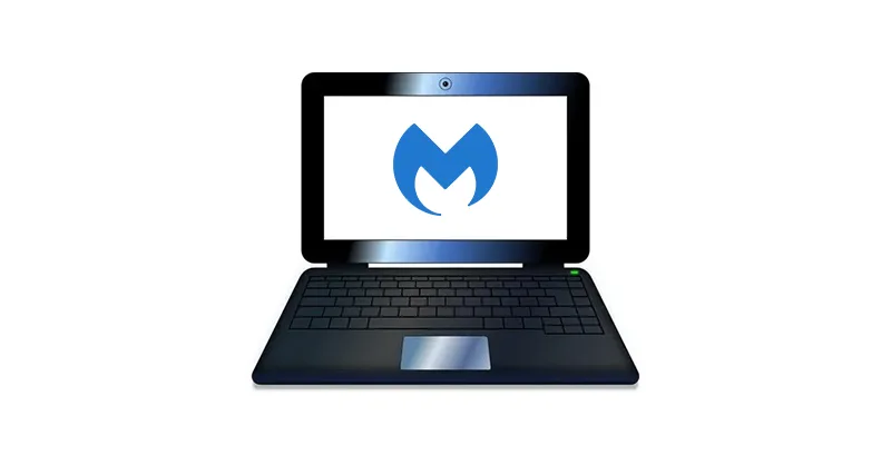 Image, photo représentant un ordinateur affichant le logo du logiciel Malwarebytes.