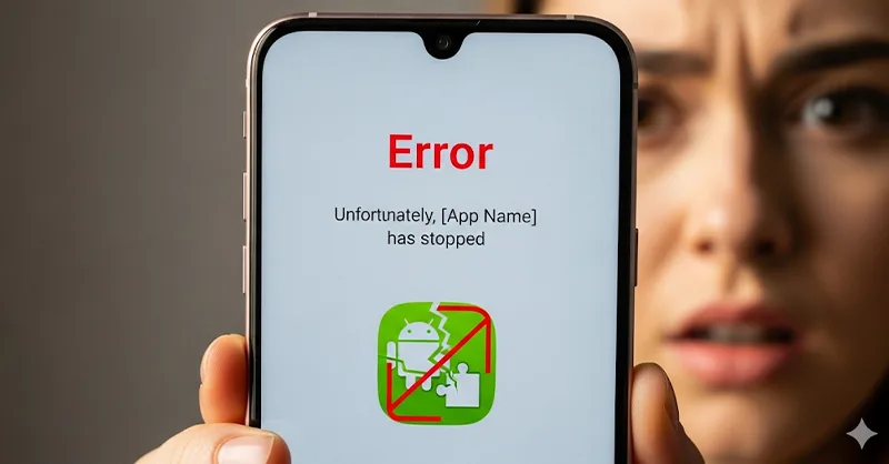 Application Android non compatible : image, photo d'un smartphone Android avec un message d’erreur affiché.