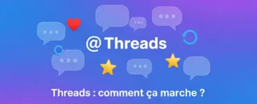 Image, photo Un fond moderne, dégradé bleu/violet, le logo de Threads.