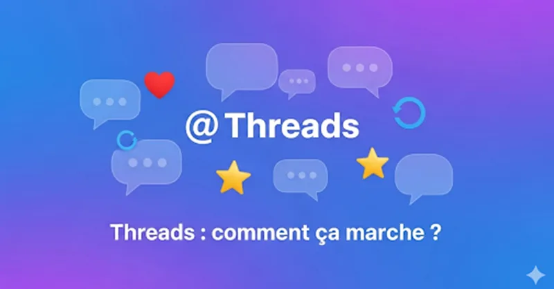 Image, photo Un fond moderne, dégradé bleu/violet, le logo de Threads.