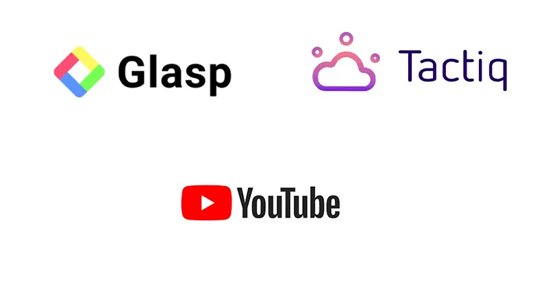 Outils IA : image, photo représentant les logos : YouTube, Tactiq, Glasp