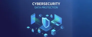 Comment protéger ses données personnelles en ligne : image ou photo d'Illustration style flat design ou 3D avec les mots "data protection" ou "cybersecurity".