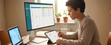 Top 5 des applications pour mieux s'organiser au quotidien : image ou photo représentant d'une personne concentrée devant un écran, en train d'organiser sa journée.