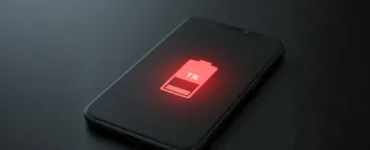 Batterie faible : 7 mythes sur le chargement à ne plus croire : image ou photo représentant un smartphone affichant une batterie rouge à 1 %.