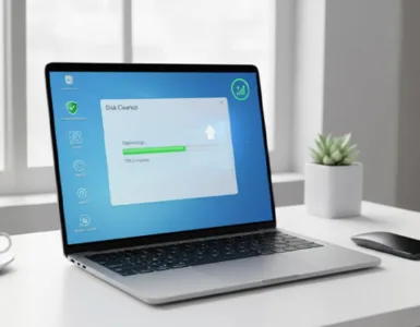 Comment optimiser ton PC avec les applis Windows que tu as : image ou photo affichant un ordinateur portable (ou PC de bureau) affichant une interface Windows (ex : bureau, gestionnaire de tâches, ou nettoyage de disque ouvert).