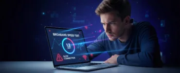 5 outils gratuits pour tester votre débit internet : image ou photo montrant un ordinateur portable affichant une page de test de vitesse