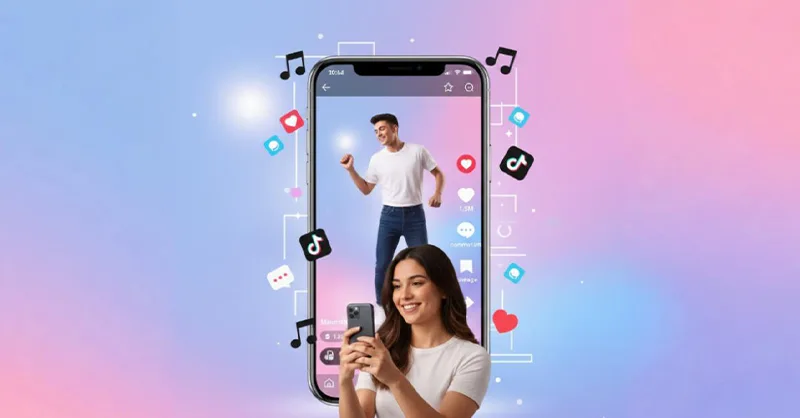 Assistant rédacteur a dit : Comment bien démarrer sur TikTok sans se louper : image ou photo d'un jeune créateur ou créatrice en train de filmer ou réagir devant son téléphone.