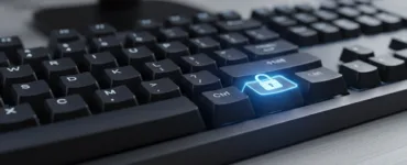 Clavier bloqué : image ou photo d'un clavier d’ordinateur vu de près, avec une ou plusieurs touches mises en valeur (par exemple, la touche "Shift" ou "Ctrl") avec un effet visuel de surbrillance ou un petit cadenas dessus pour illustrer le blocage.