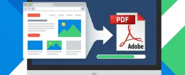 Transformer une page web en PDF : image ou photo d'une capture d’écran stylisée d’une page web qui se transforme en document PDF.