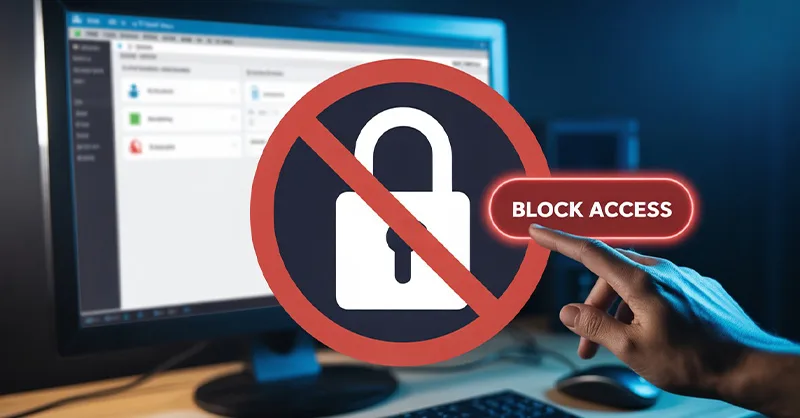 Retirer à quelqu'un l'accès à AnyDesk : image ou photo d'un écran d’ordinateur affichant une interface de type bureau (desktop).