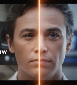 HitPaw VikPea : image ou photo divisée en deux parties (avant / après) transformation d'une image.