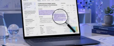 Elicit : image ou photo montrant un ordinateur portable affichant plusieurs articles scientifiques.