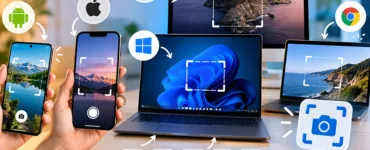 Capture d'écran : image ou photo d'ordinateurs et smartphones affichant des outils de capture d’écran sur Windows, macOS, Android, iPhone et Chromebook.