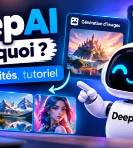DeepAI : image ou photo d'un univers moderne et futuriste autour de DeepAI et de l’intelligence artificielle.