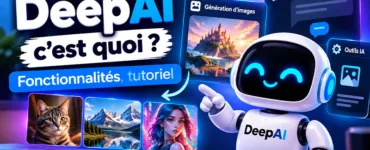 DeepAI : image ou photo d'un univers moderne et futuriste autour de DeepAI et de l’intelligence artificielle.