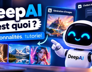DeepAI : image ou photo d'un univers moderne et futuriste autour de DeepAI et de l’intelligence artificielle.