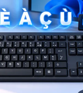 Codes ASCII : image ou photo d'un clavier AZERTY Windows avec touches Alt et pavé numérique illuminés pour saisir les majuscules accentuées à l’aide des codes ASCII.