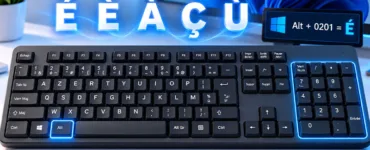 Codes ASCII : image ou photo d'un clavier AZERTY Windows avec touches Alt et pavé numérique illuminés pour saisir les majuscules accentuées à l’aide des codes ASCII.